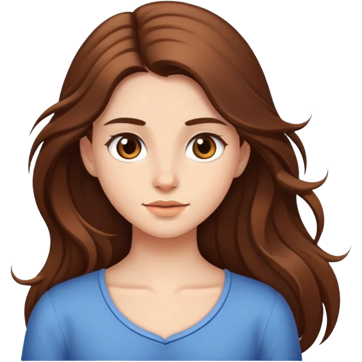 Girl with long hair head emoji