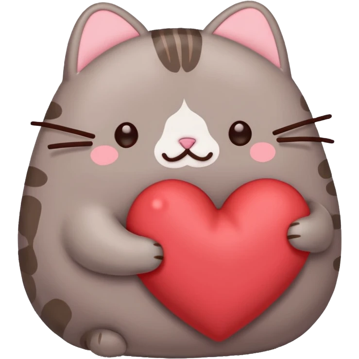 pusheen heart red emoji