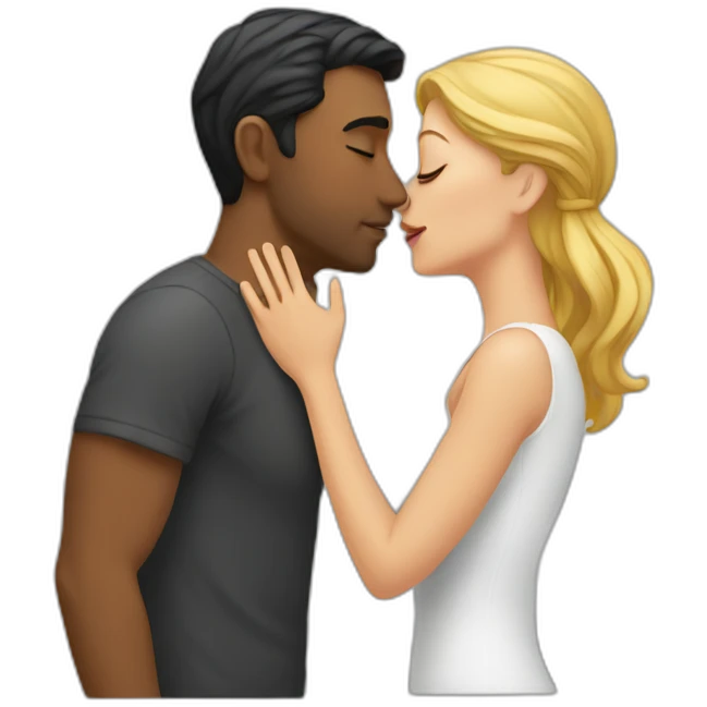 Man kissing woman emoji