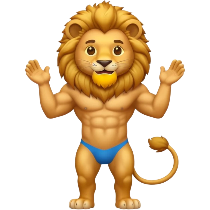 a lion emoji, full body, 3D emoji style emoji