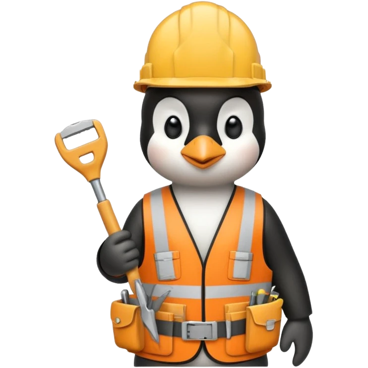 Penguin Construction Worker emoji