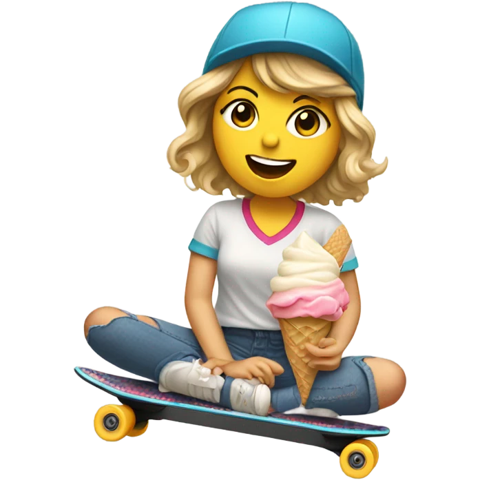taylor swift eating ice cream riding a skateboard  emoji