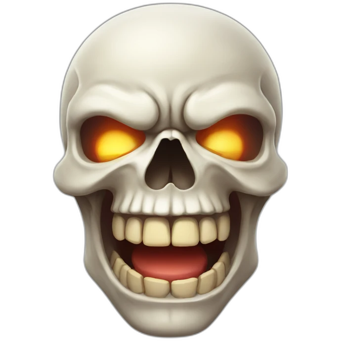 Skull bite anger emoji