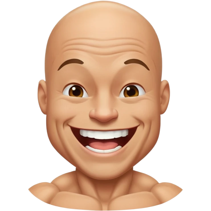 bodybuilder bald and small laughing emoji
