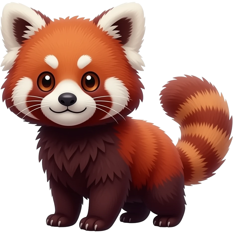 Dark Brownish red soft natural realistic romantic vintage antique divine beautiful elegant pretty precious cute young youthful Fakémon-Pokémon-alien-opossum-genet-civet-red-panda-feline-rodent-hybrid-creature (full body) emoji