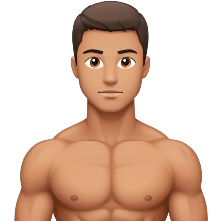 muscular young man's shoulder, shirtless emoji