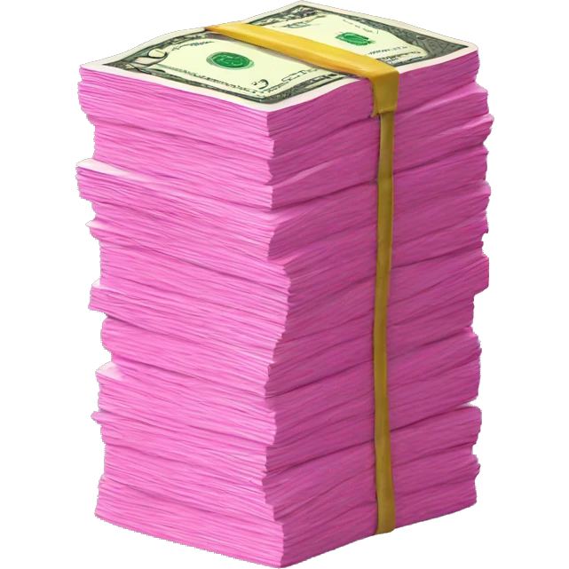 pink stack of money emoji