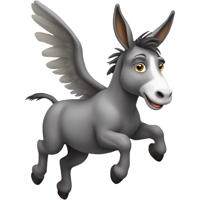 Flying donkey emoji