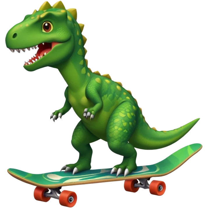Dinosaur on a skateboard emoji