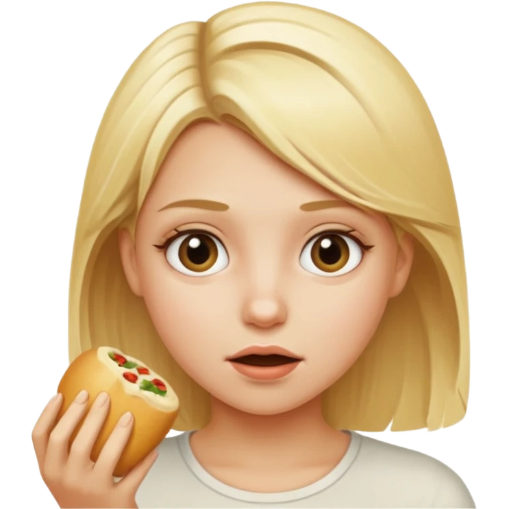 blond girl very hungry  emoji
