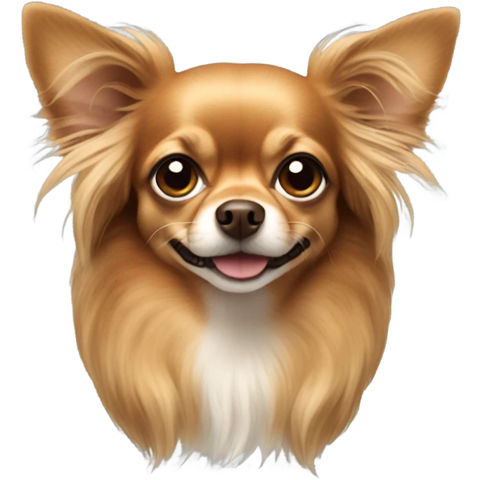 Long haired brown chihuahua  emoji