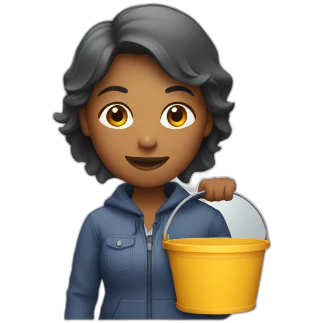 woman with bucket emoji
