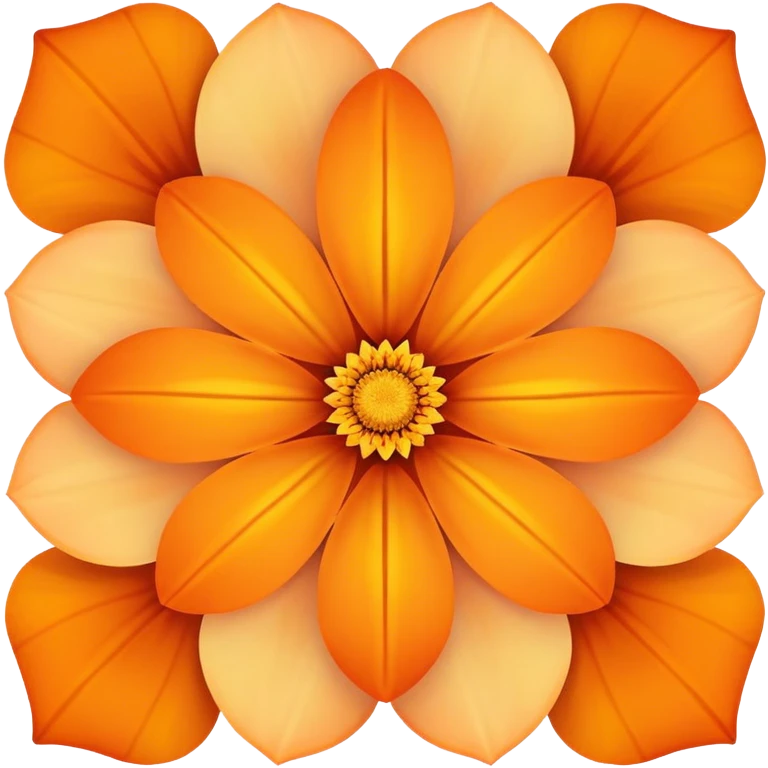 Four sides flower with a sunset orange colour emoji