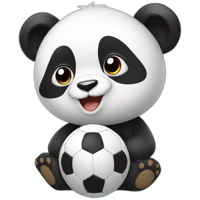 Panda with soccer ball emoji