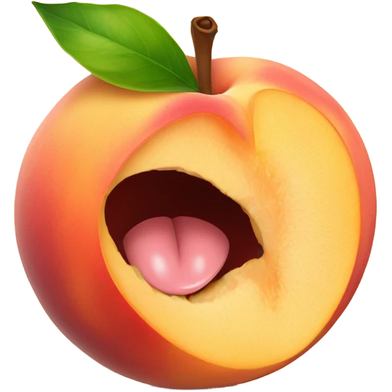 Peach with tongue emoji
