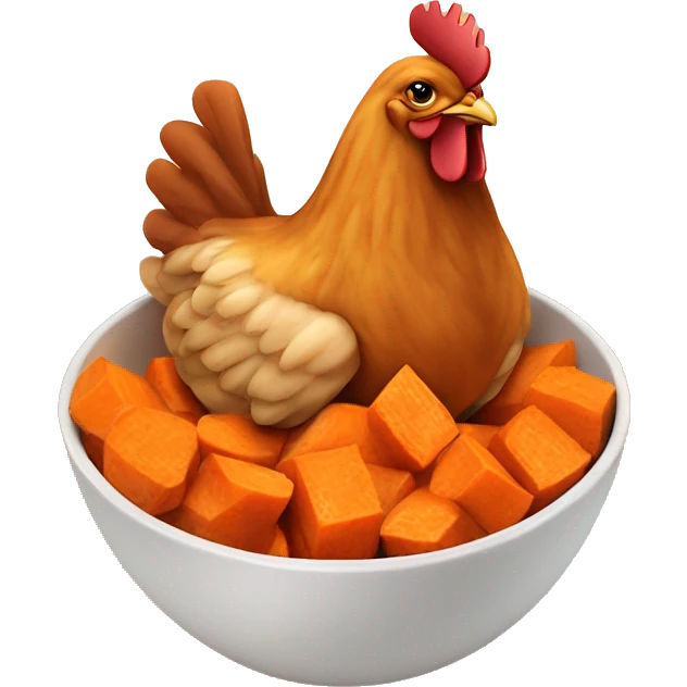 chicken chunk with sweet potatoes bowl emoji
