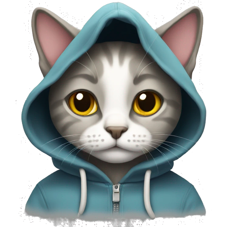 Cat wearing a hoodie  emoji