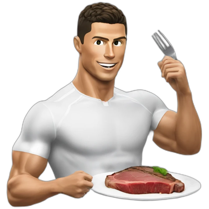 cristiano ronaldo qui mange un steak emoji