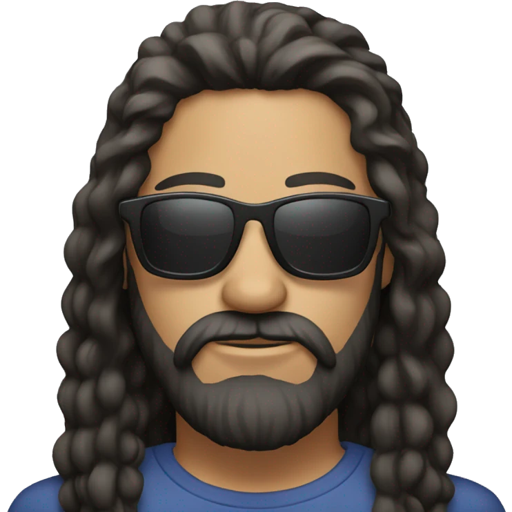 BRUNETTE WITH A LONG BEARD Wearing sunglasses  emoji