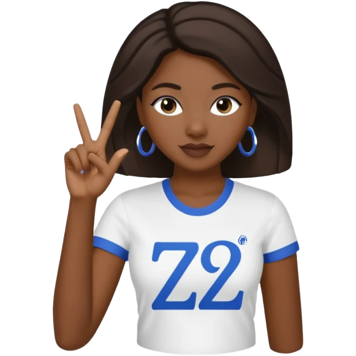 Zeta Phi Beta Sorority black women emoji. Make the logo ZφB emoji