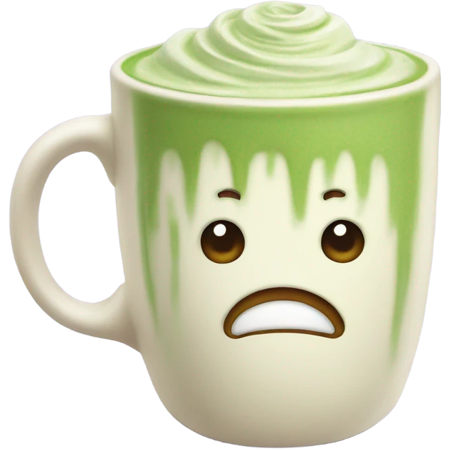 Realistic Matcha latte in pastel mug emoji