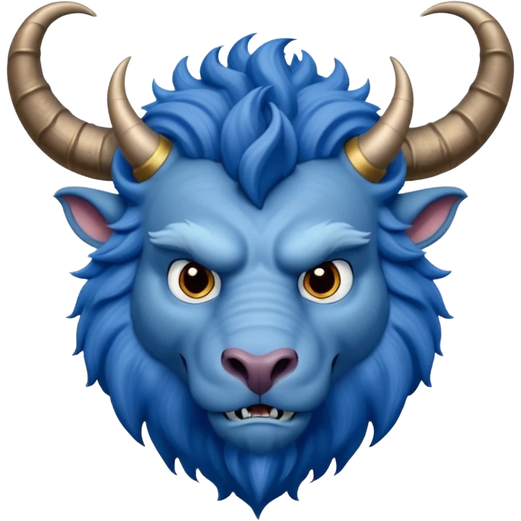 Blue Beast with horn from Beauty and the Beast Movie emoji