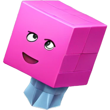 Pink cubes and rocket combine
Cute
 It's flying emoji