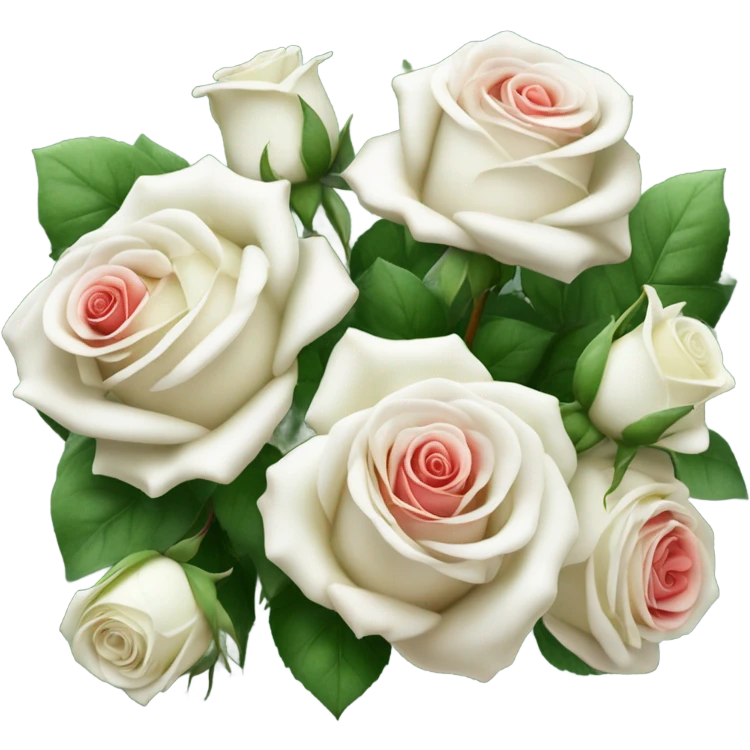 Big white and red rose bouquet  emoji