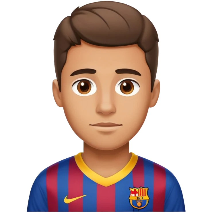 Handsome slightly tan boy wearing a barça jersey emoji