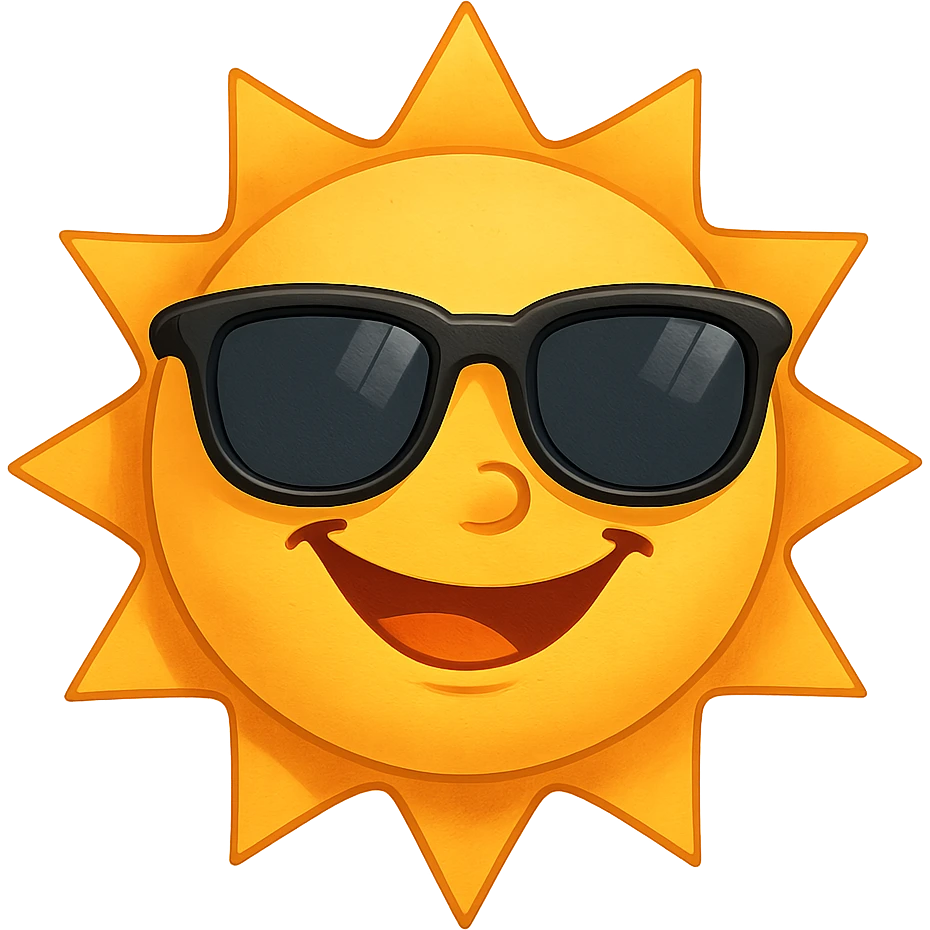 smiling sun with sunglasses emoji