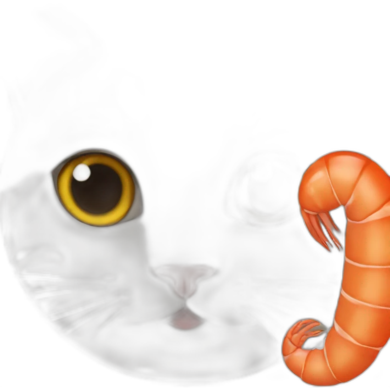 Cat with shrimp emoji