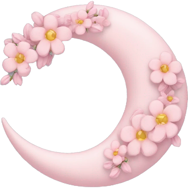 Light pink crescent with flowers  emoji