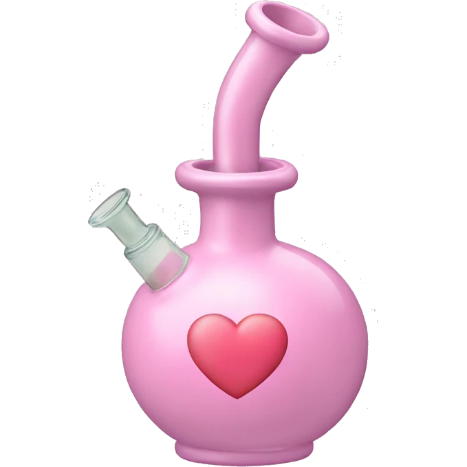 Pastel pink bong with heart bowl emoji