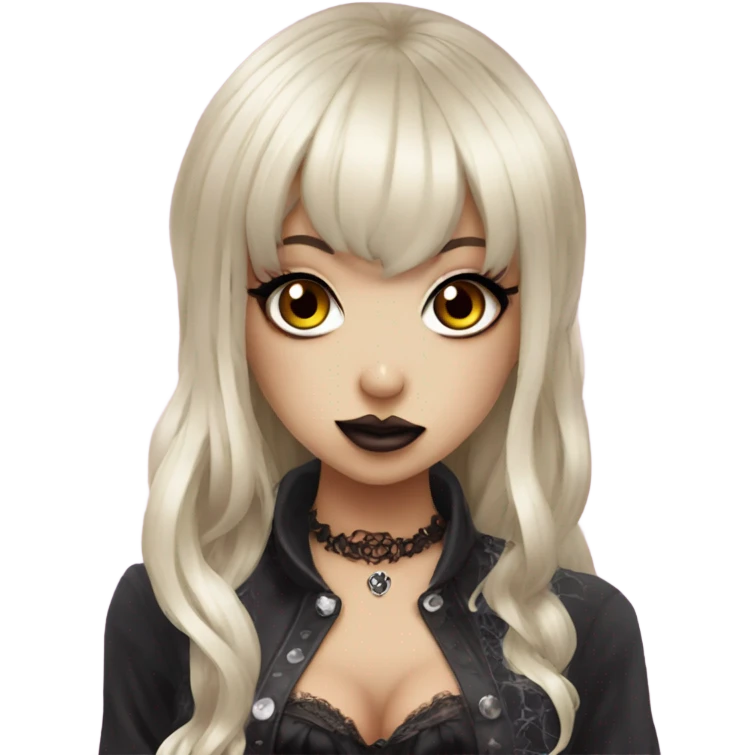 hime gyaru girl, goth vampire emoji