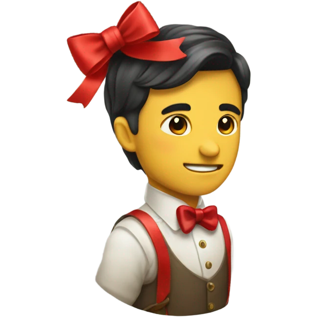 Doch with red bow  emoji