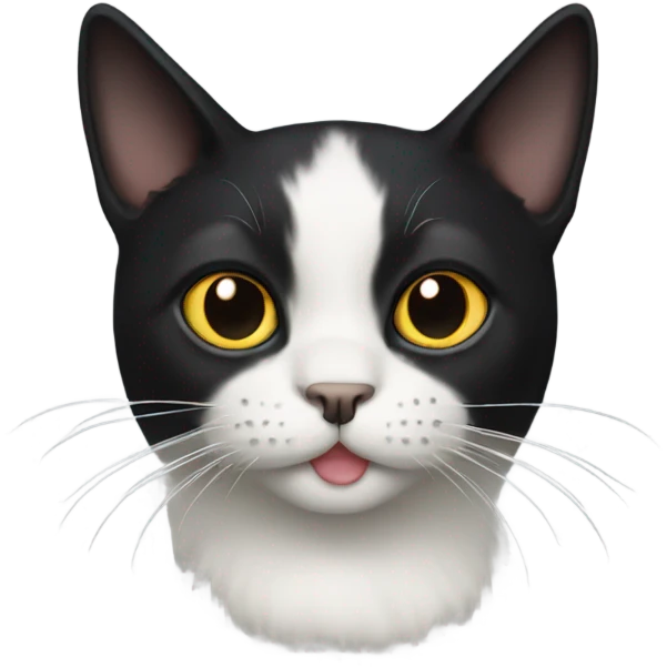 Black cat with white nose  emoji