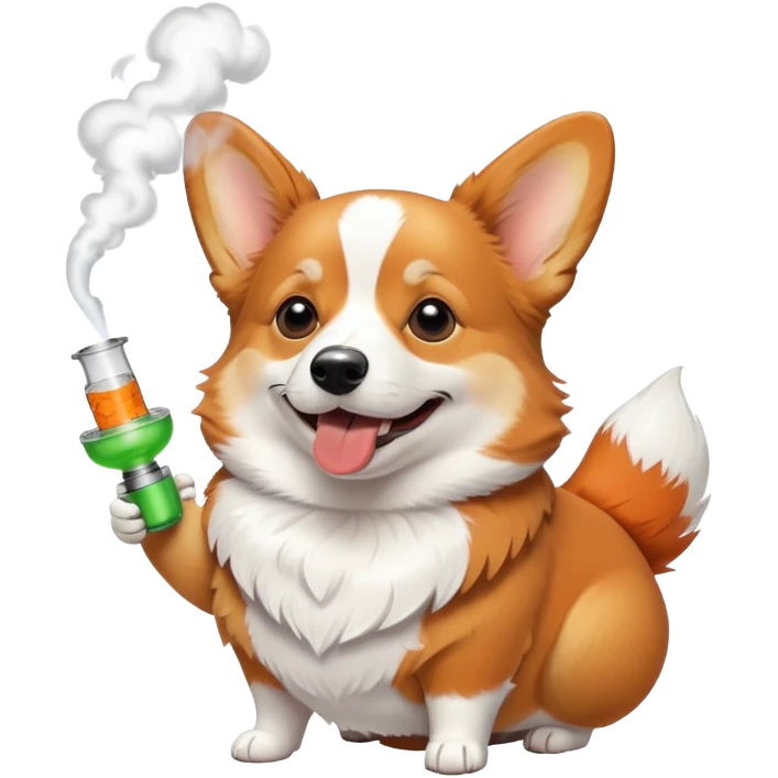 Corgi smoking bong emoji