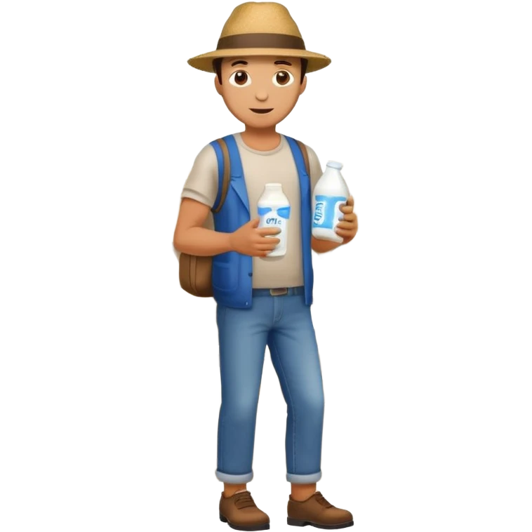 man full body buying a milk emoji
