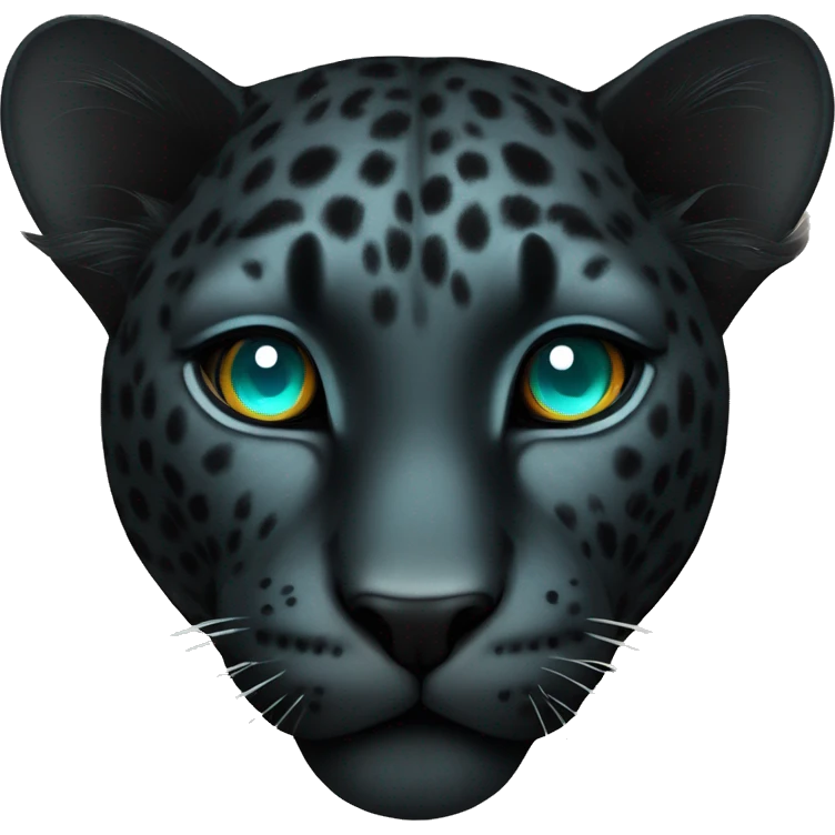winged black leopard with turquoise eyes flying emoji