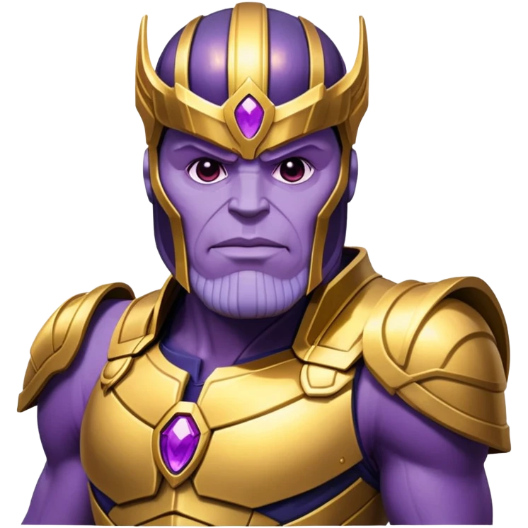 Thanos with purple skin and gold armor emoji
