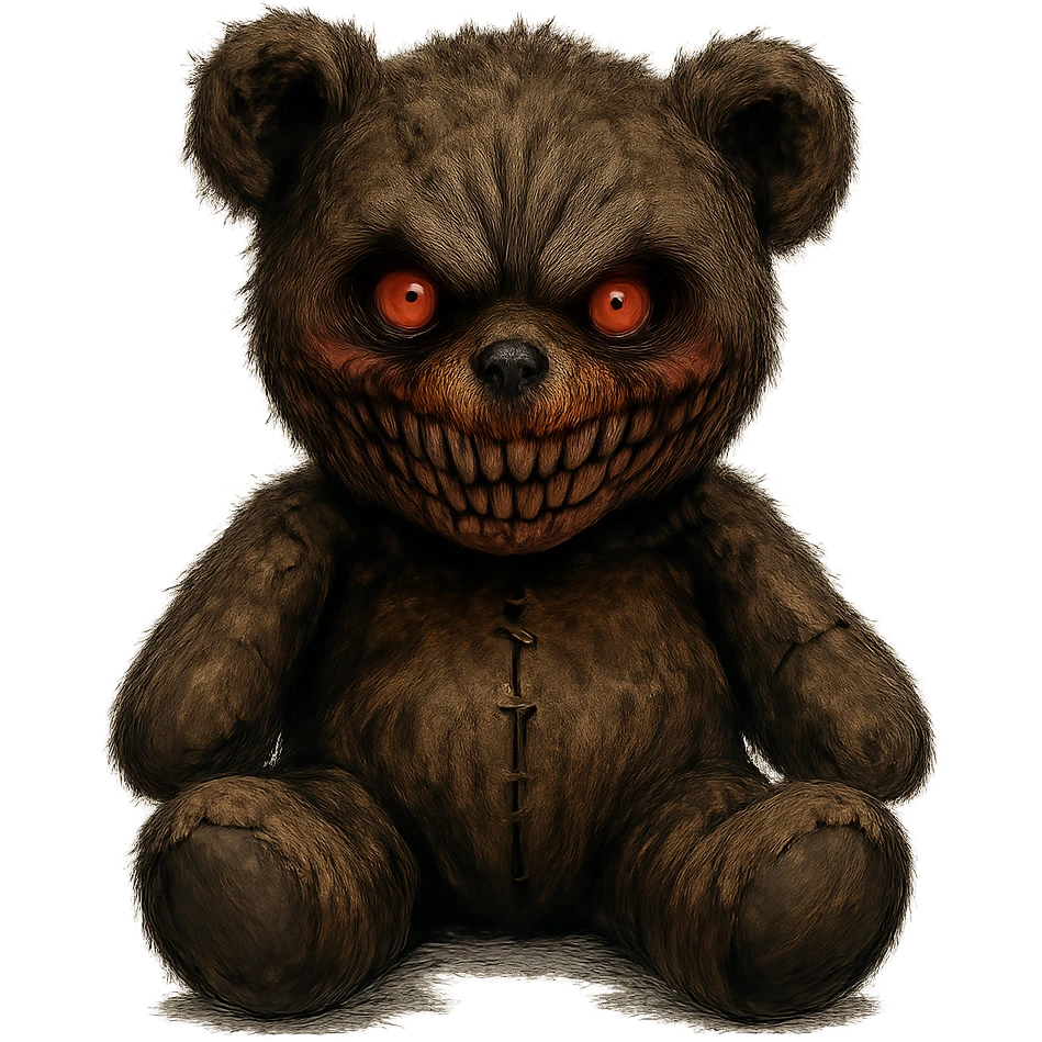 Halloween scary teddybear, remove background, remove shadow emoji