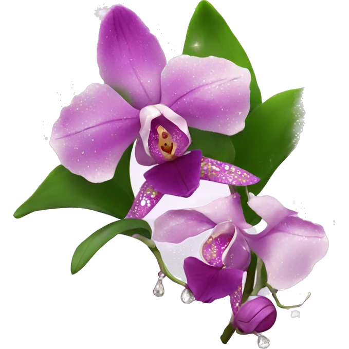 Orchid with sparkle emoji