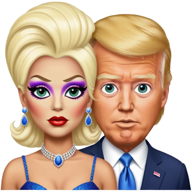 Donald Trump and Joe Biden both as drag queens emoji
