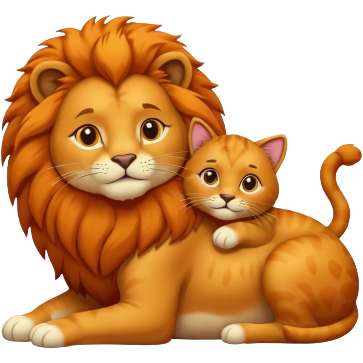 Gata masajeando a leon emoji