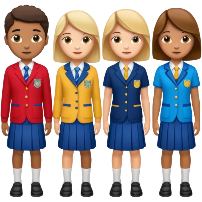 A set of women's school uniforms, no one appears emoji