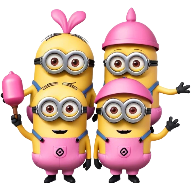 Minions usando rosa emoji