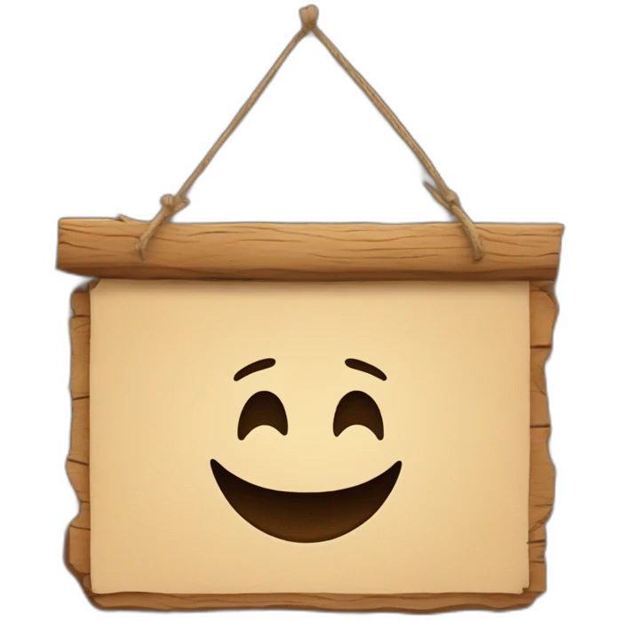 hanging empty wood sign  emoji