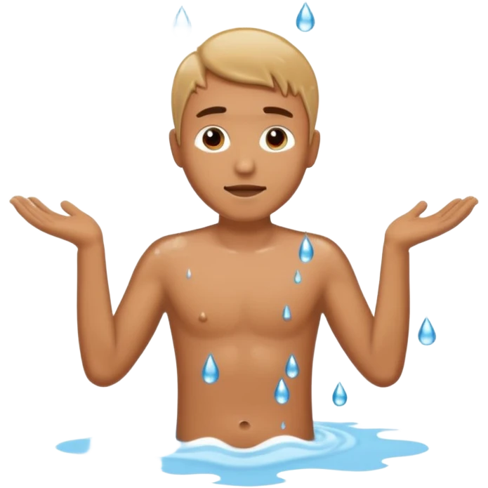 Man in shower full body emoji