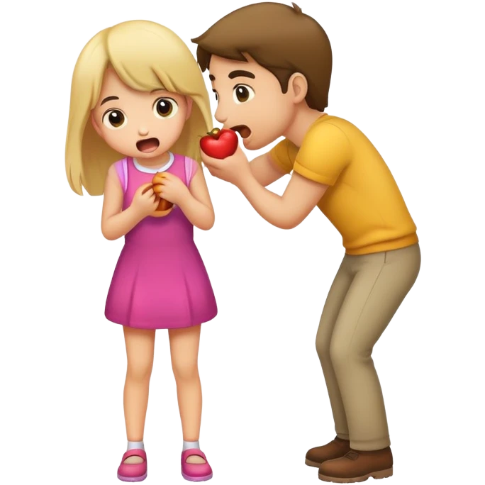 man bites young girl's ass
 emoji