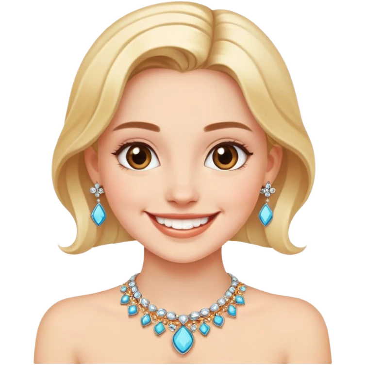 smiling girl with jewelry emoji